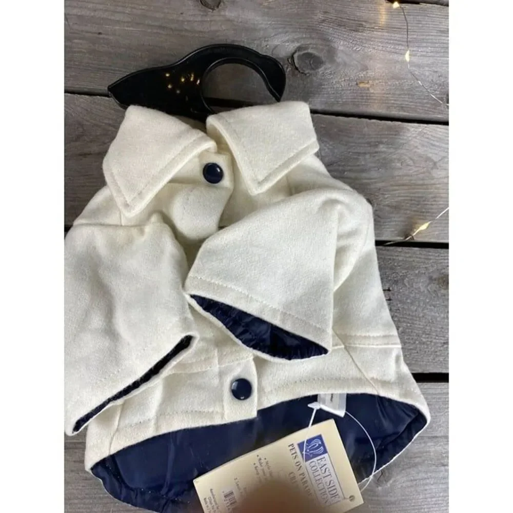 East Side Collection Pets On Parade X Small Creme Wool Blend Dog Coat